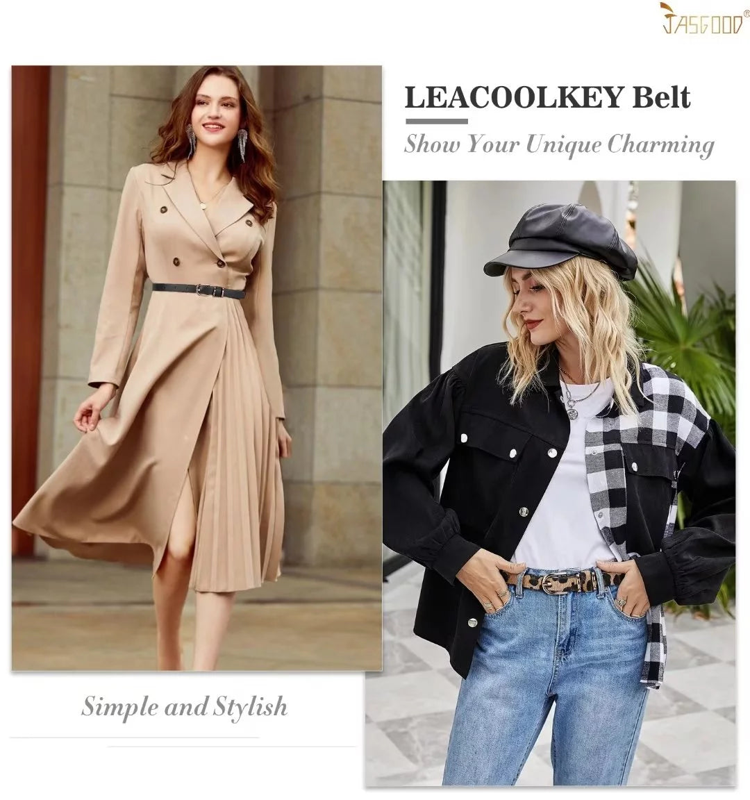4Packs Women'S Skinny Leather Belt Thin Waist Belts for Pants Jeans Dresses