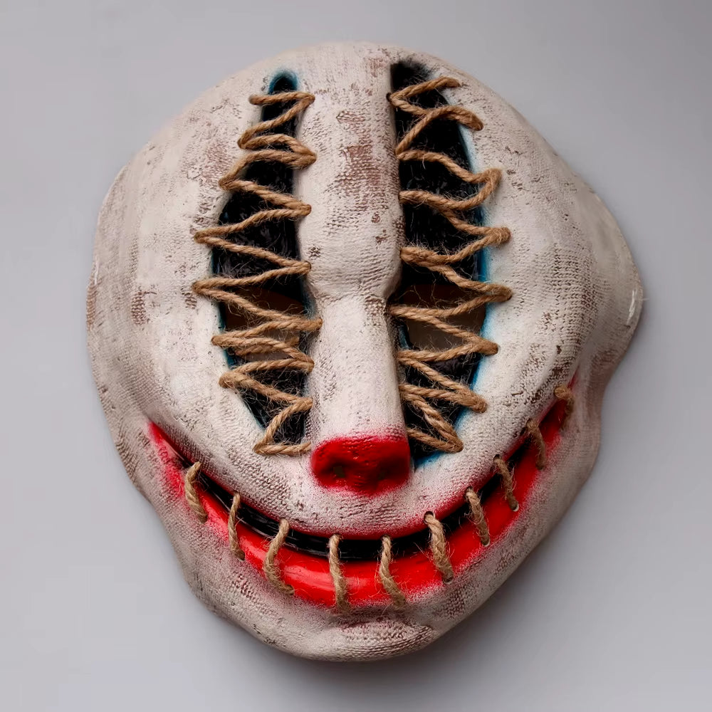 Halloween Joker Mask Cosplay Scary Killer Clown Half Face Latex Helmet Party Costume Props