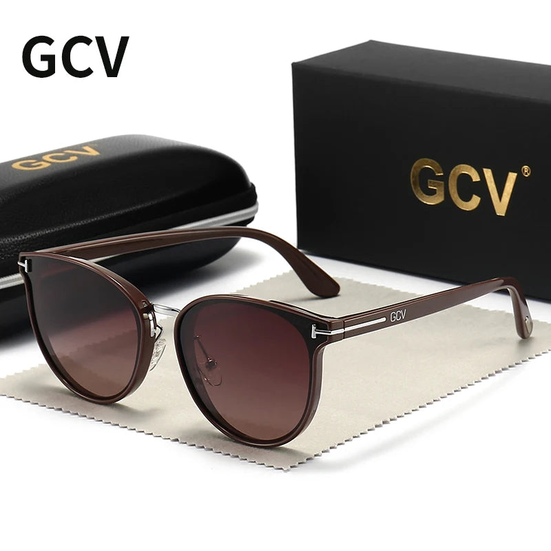 2021 Polarized Lady Sunglasses Cat Eye Fashion Sun Glasses Luxury Woman Female Brand Ultralight Frame Tourism Party Leisu