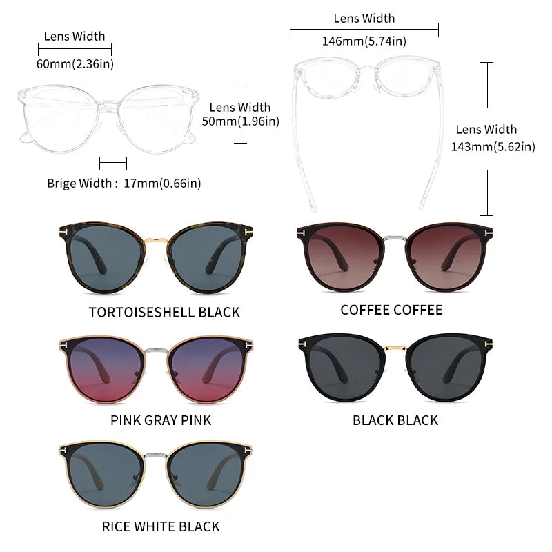 2021 Polarized Lady Sunglasses Cat Eye Fashion Sun Glasses Luxury Woman Female Brand Ultralight Frame Tourism Party Leisu