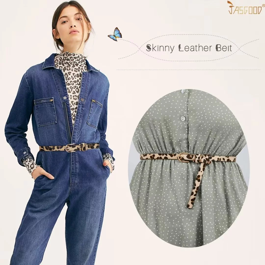 4Packs Women'S Skinny Leather Belt Thin Waist Belts for Pants Jeans Dresses
