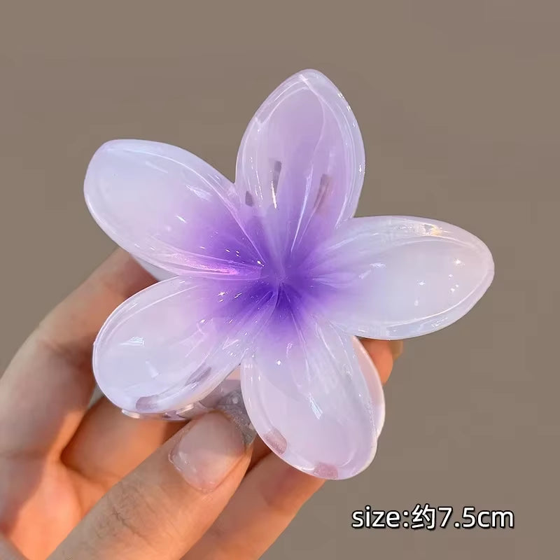 Bohemian Beach Vacation Lily Flower Hair Claw Sweet Hair Clip for Women Floral Claws Fashion Girl Accessories Gift