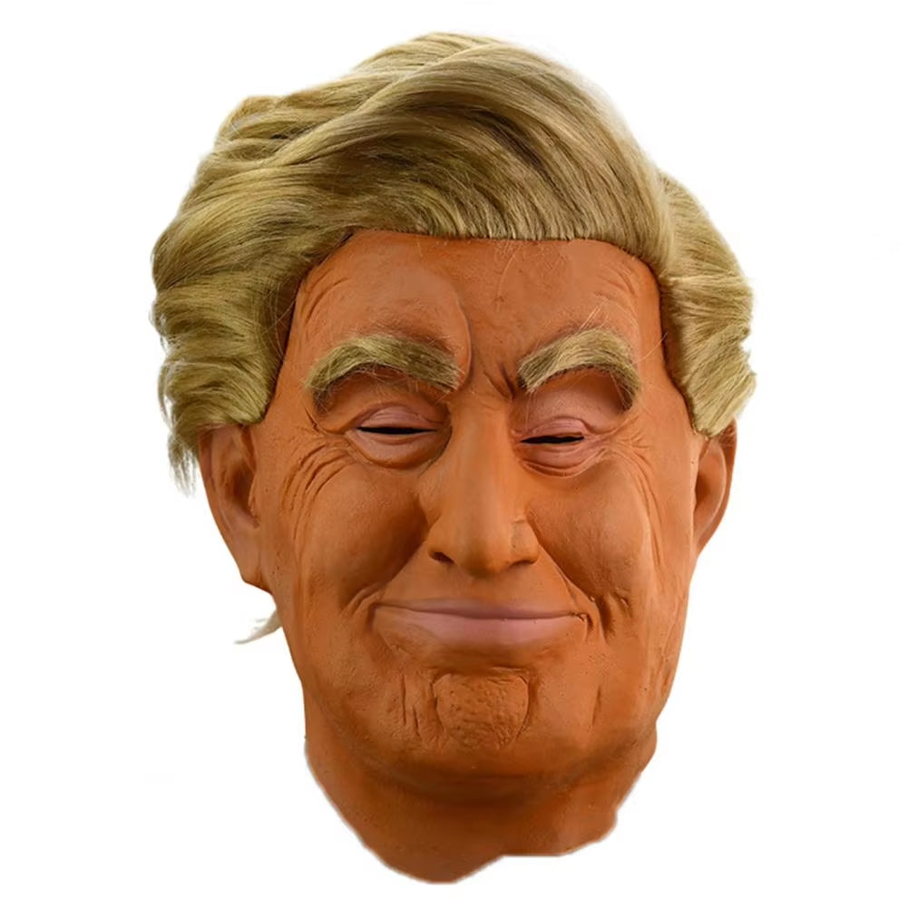 Trump Latex Full Head Face American Former President Mask Halloween Cosplay Head Cover Donald Trump Presidential Cosplay