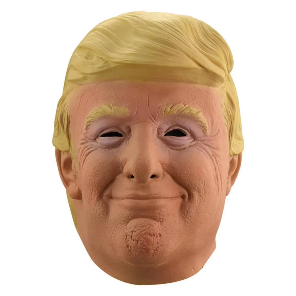 Trump Latex Full Head Face American Former President Mask Halloween Cosplay Head Cover Donald Trump Presidential Cosplay