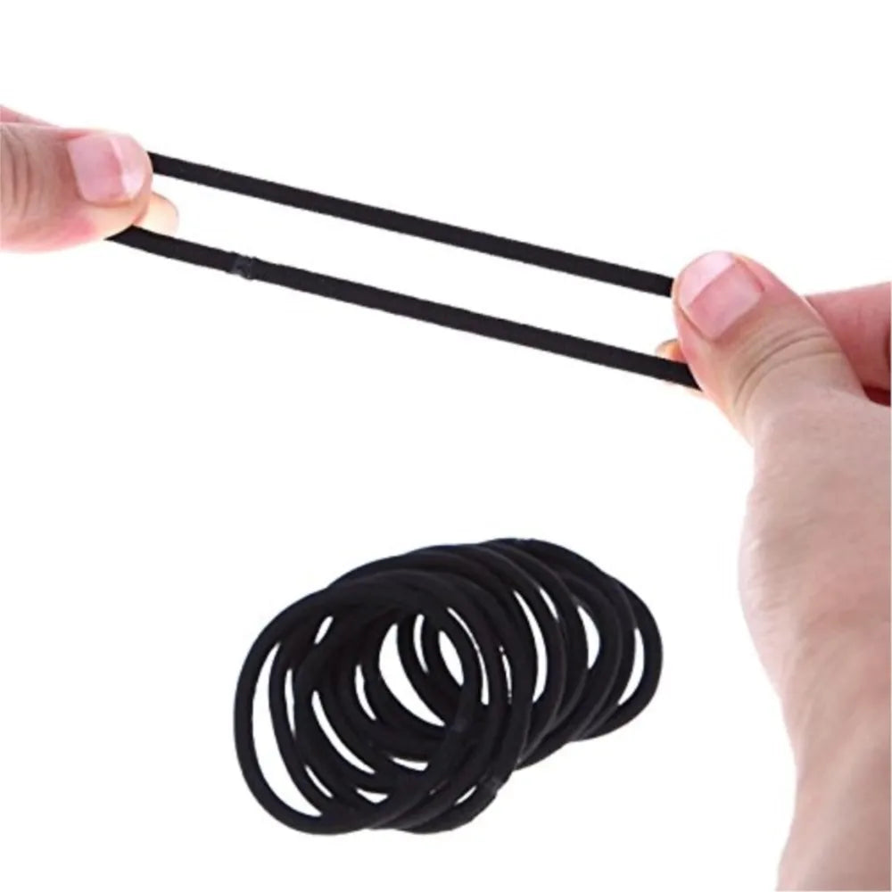 10/30/50Pcs 4MM Black Small Hair Ties Elastic Hair Ties Ring Ponytail Holders for DIY Women Man Thick Curly Headband Accessories