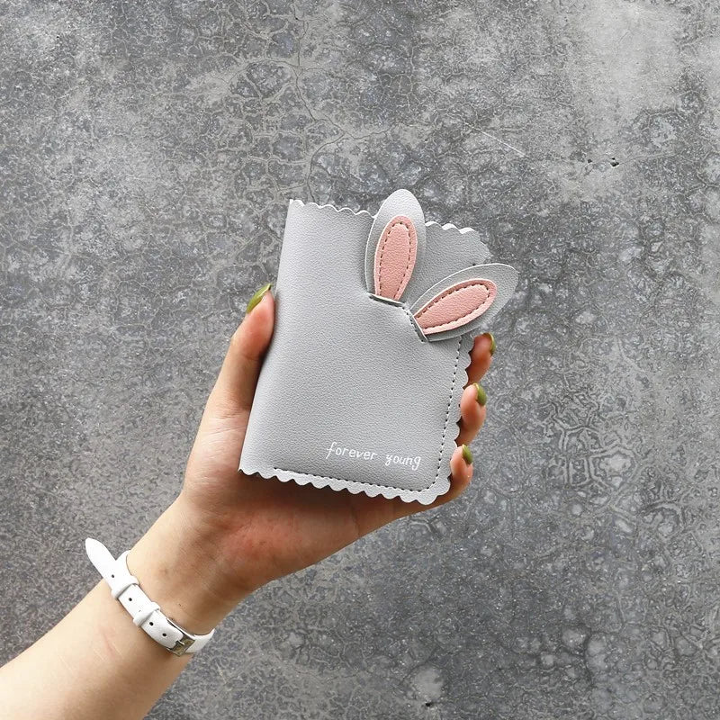 Kawaii Female Wallets Lovely Rabbit Card Holder Cute Small Wallet Women'S Short Design Purse Girls Wallet Cash Holder Wholesale