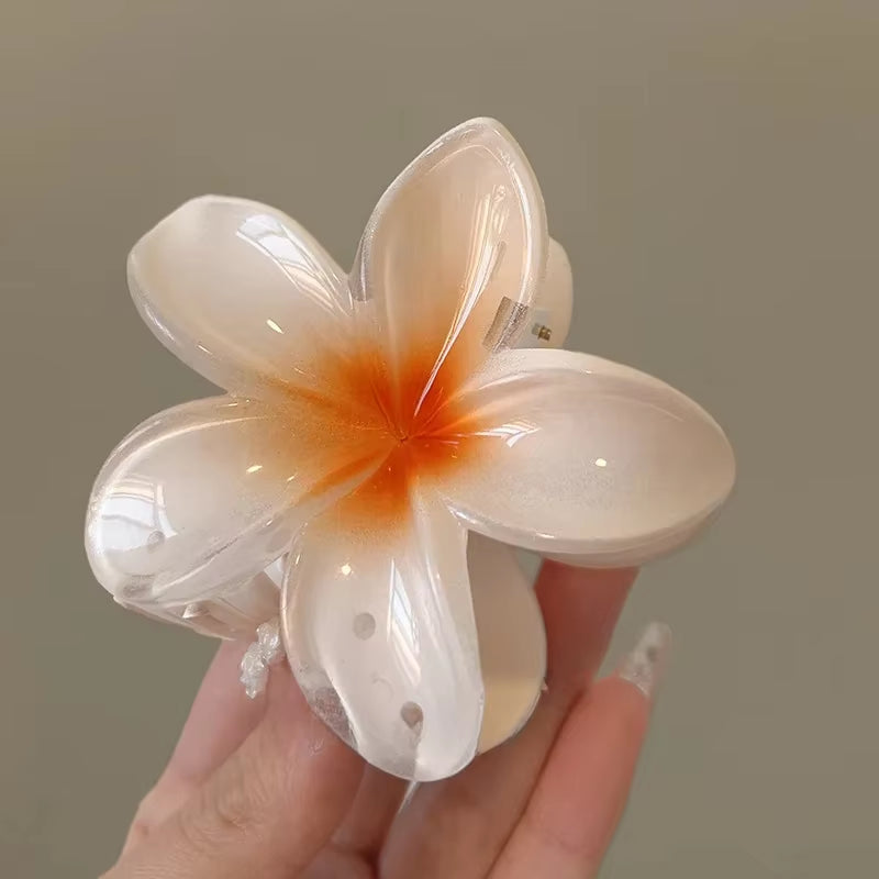 Bohemian Beach Vacation Lily Flower Hair Claw Sweet Hair Clip for Women Floral Claws Fashion Girl Accessories Gift