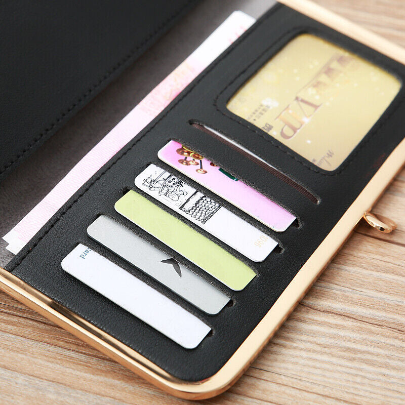 Fashion Women Crown Leather Clutch Phone Long Purse Wallet Card Holder Handbag