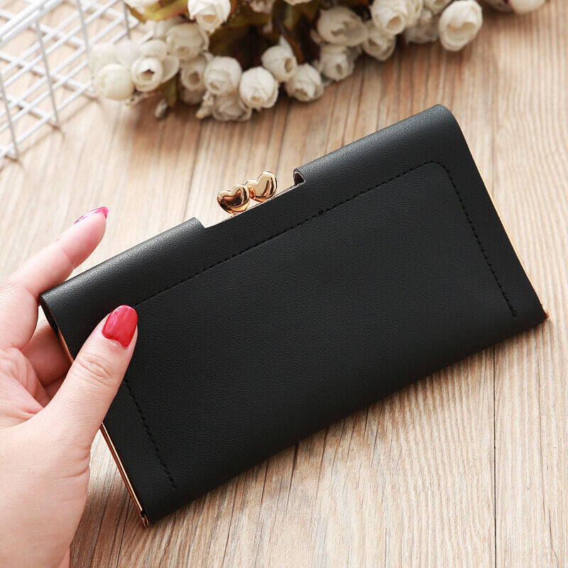 Fashion Women Crown Leather Clutch Phone Long Purse Wallet Card Holder Handbag