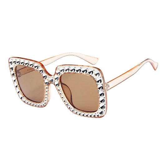 Rystal Oversized Sunglasses Women Square Diamond Sunglasses Retro Rectangle Eyewear Vintage Glasses Sunglasses Womens Sunglasses Men Mens Sunglasses Brown