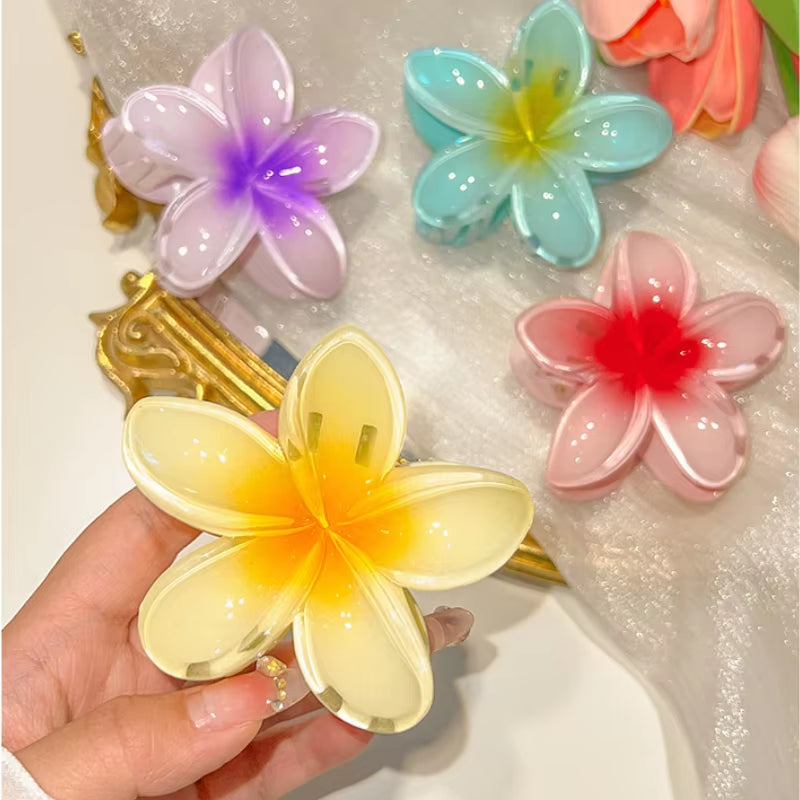 Bohemian Beach Vacation Lily Flower Hair Claw Sweet Hair Clip for Women Floral Claws Fashion Girl Accessories Gift