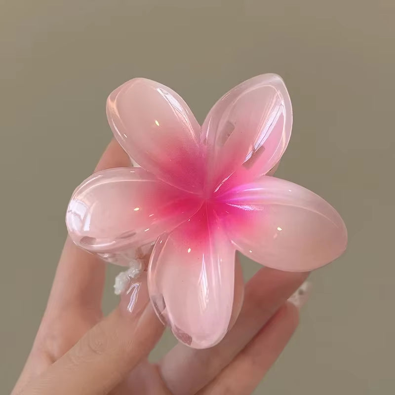 Bohemian Beach Vacation Lily Flower Hair Claw Sweet Hair Clip for Women Floral Claws Fashion Girl Accessories Gift