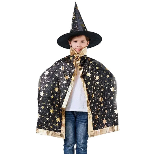 Halloween 2024 New Printed Witch Cloak Unisex One Size Various Colored Handsome and Beautiful Cloak Comes with Hat