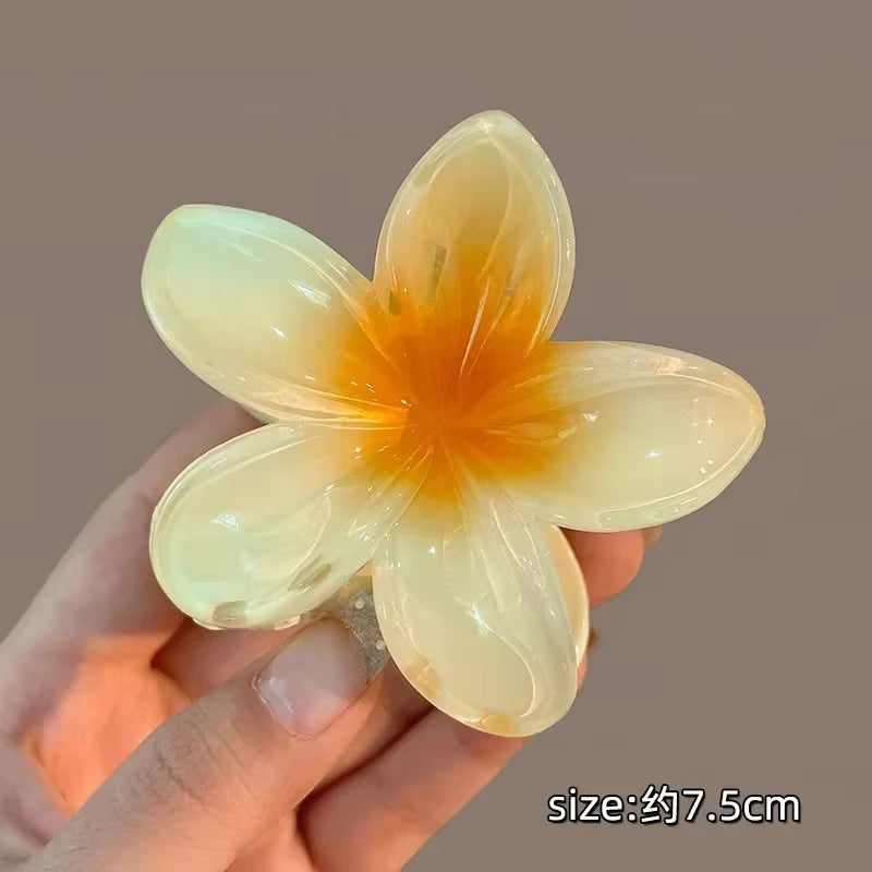 Bohemian Beach Vacation Lily Flower Hair Claw Sweet Hair Clip for Women Floral Claws Fashion Girl Accessories Gift