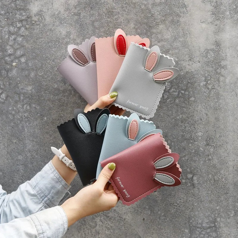 Kawaii Female Wallets Lovely Rabbit Card Holder Cute Small Wallet Women'S Short Design Purse Girls Wallet Cash Holder Wholesale