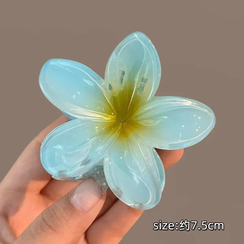 Bohemian Beach Vacation Lily Flower Hair Claw Sweet Hair Clip for Women Floral Claws Fashion Girl Accessories Gift