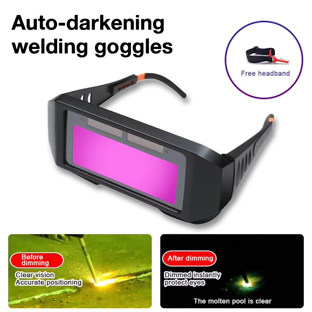 Welding Glasses Automatic Darkening Dimming Anti-Glare Argon Arc Welding Glasses Welder Safety Eye Protection Goggles Tools