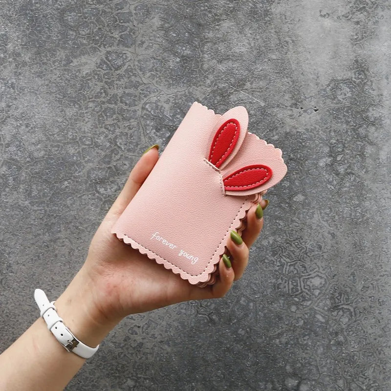 Kawaii Female Wallets Lovely Rabbit Card Holder Cute Small Wallet Women'S Short Design Purse Girls Wallet Cash Holder Wholesale