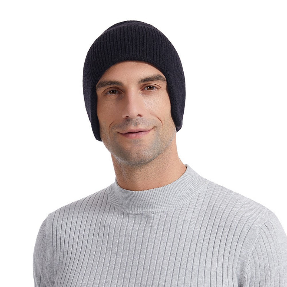 Winter Hats for Men Women with Ear Flaps Cable Knitted Beanie Earflap Hat Warm Windproof Skull Cap Beanie Cap, Dark Gray
