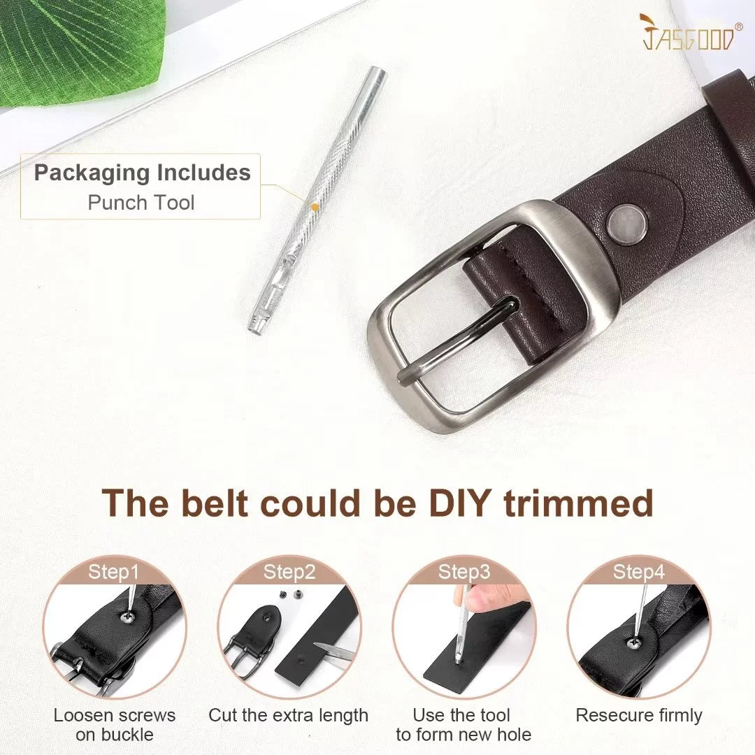 Women Leather Belts for Jeans Pants Fashion Dress Brown Belt for Ladies