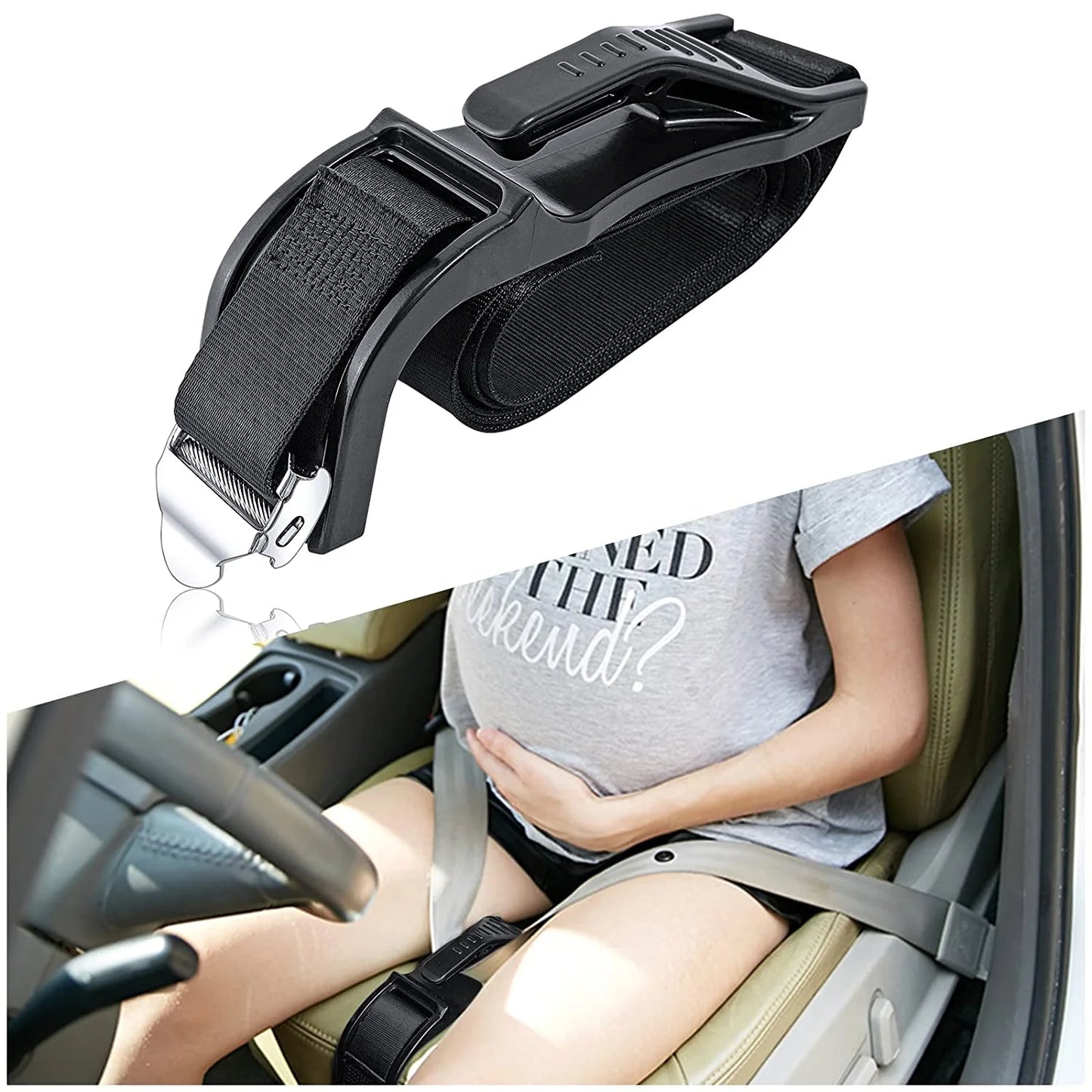 Pregnancy Seat Belt Adjuster ,Protect Unborn Baby,A Must Have for Expectant Mothers(Black)