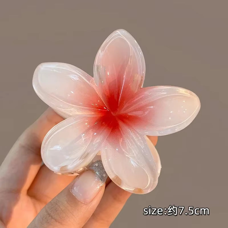 Bohemian Beach Vacation Lily Flower Hair Claw Sweet Hair Clip for Women Floral Claws Fashion Girl Accessories Gift