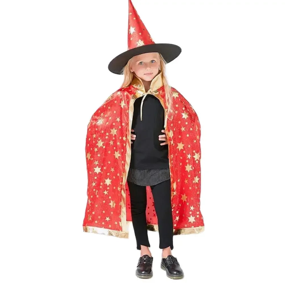 Halloween 2024 New Printed Witch Cloak Unisex One Size Various Colored Handsome and Beautiful Cloak Comes with Hat