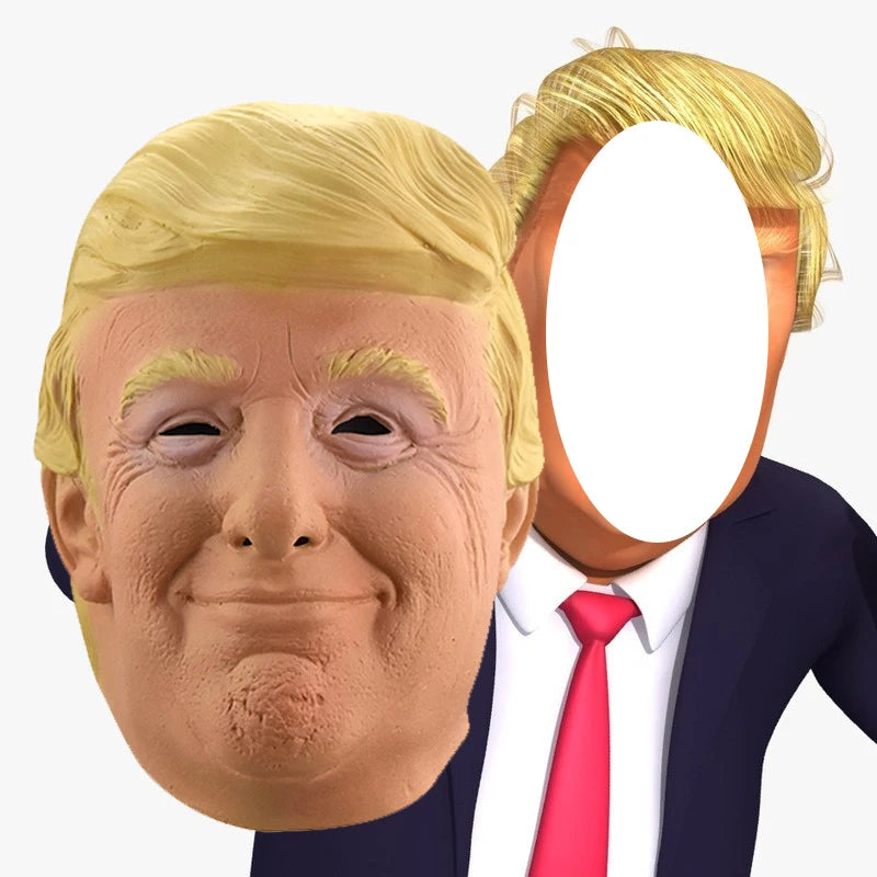 Trump Latex Full Head Face Human Mask for Mask Festival Halloween Costume Role Play Party Donald Trump Presidential Cosplay Fun